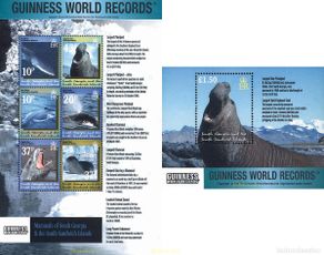 Timbres: 88594 MNH GEORGIA SUR Y SANDWICH SUR 2002 MAMIFEROS MARINOS DE LOS RECORDS GUINNESS